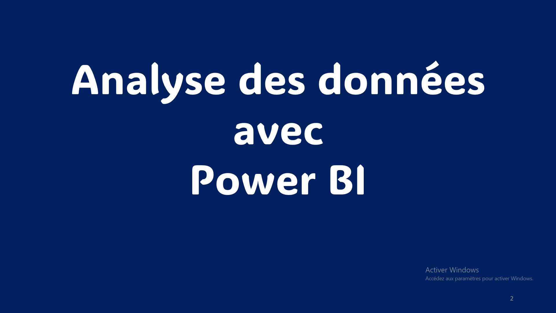 Analyse des données avec  Power BI
